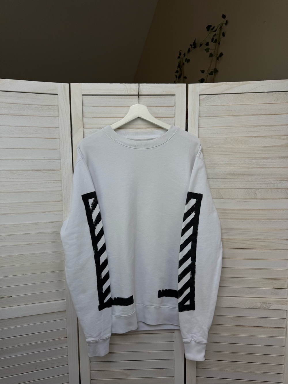Off-White Diagonal Stripe White Crewneck Sweatshirt – White